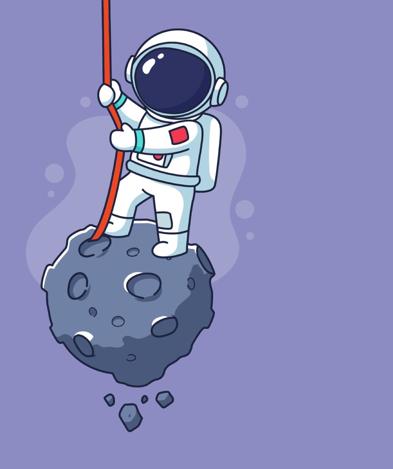 Astronaut floating in space, lost in cyberspace
